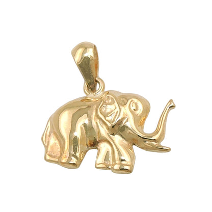 Pendant 15x12mm elephant shiny 9Kt GOLD