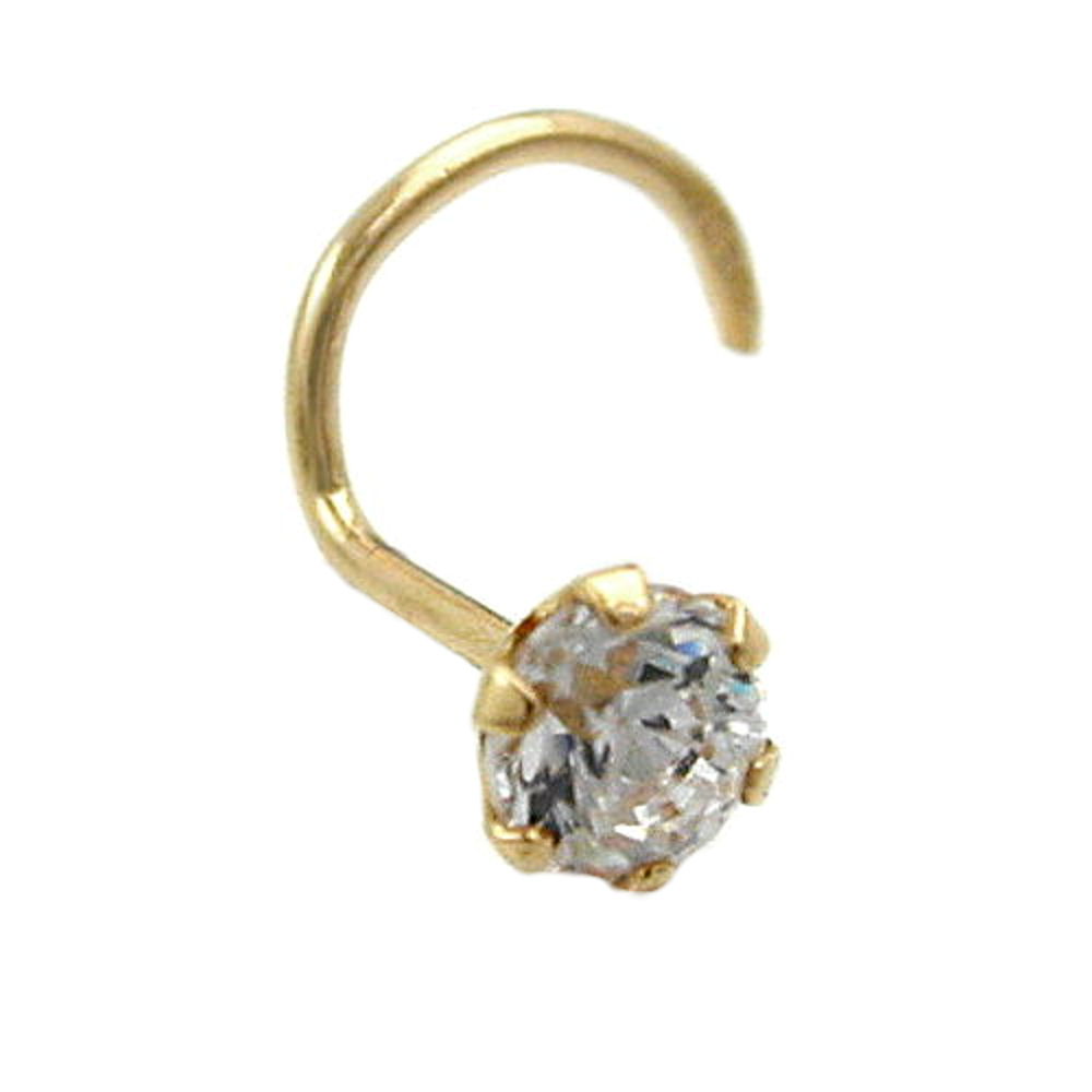 Nose stud 3mm zirconia 18Kt GOLD