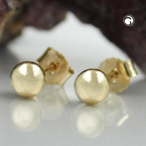 Ohrstecker „4 mm Kugel hohl“ 9 K Gold – schlicht & zeitlos