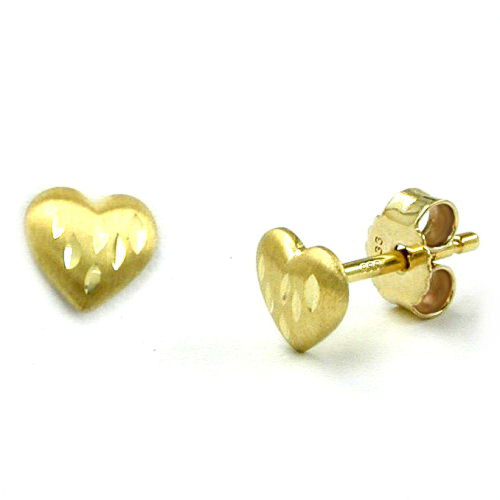 Stecker, kl. Herz diam matt, 14Kt GOLD