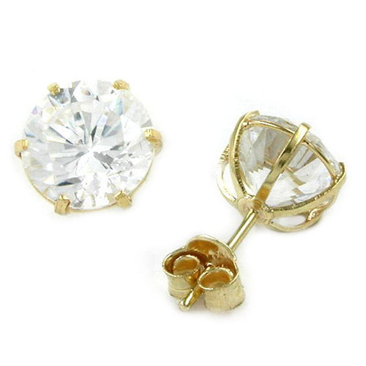 Ohrstecker Ohrring 7mm großer Zirkonia rund 9Kt GOLD
