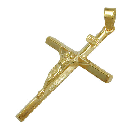 Pendant 30x18mm cross with Jesus 9Kt GOLD