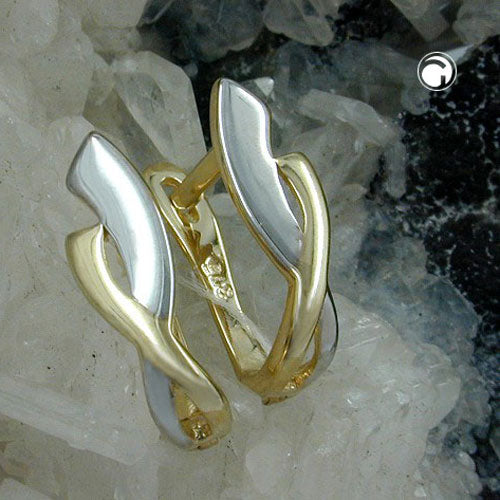 Creole „Bicolor 13×4 mm Klappscharnier“ 9 K Gold – elegant & stilvoll