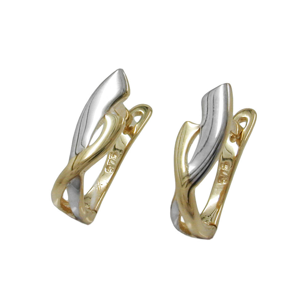 Creole „Bicolor 13×4 mm Klappscharnier“ 9 K Gold – elegant & stilvoll