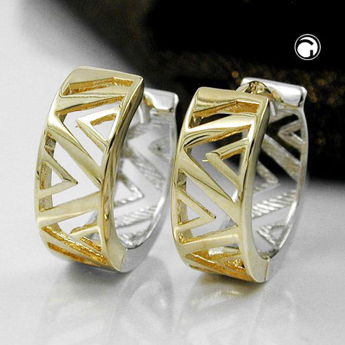 Creole „13×5 mm Klappcreole bicolor“ 9 K Gold – elegant & modern