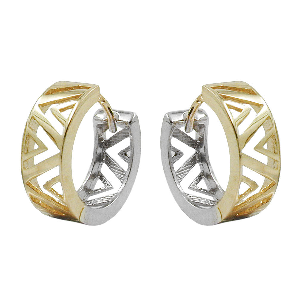Creole „13×5 mm Klappcreole bicolor“ 9 K Gold – elegant & modern