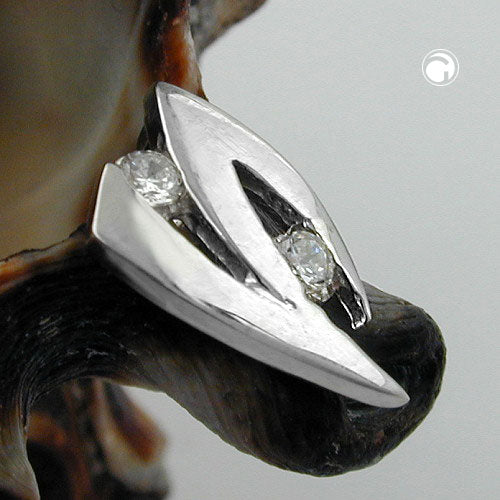 Anhänger „10×6 mm Zirkonia-Design“ 9 Karat Weißgold – filigran & elegant