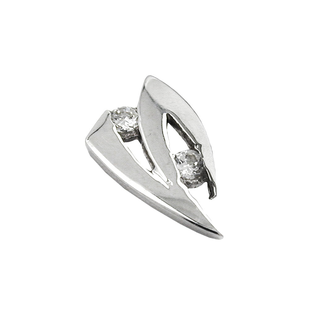 Anhänger „10×6 mm Zirkonia-Design“ 9 Karat Weißgold – filigran & elegant