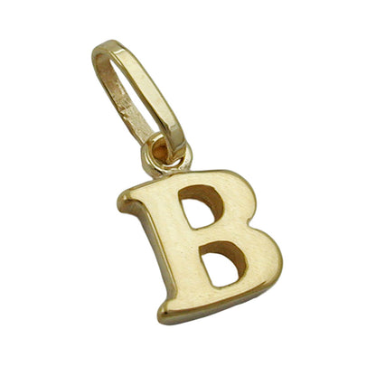 Pendant 8x6mm letter B shiny 9Kt GOLD