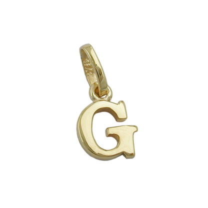 Pendant 8x6mm letter G shiny 9Kt GOLD