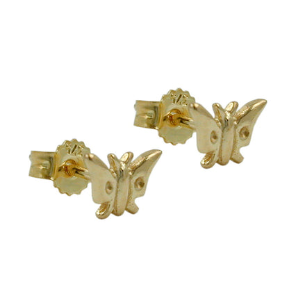 Stud earring 5x7mm butterfly shiny 9Kt GOLD