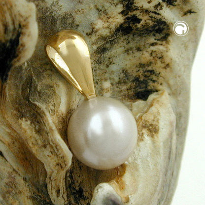 Pendant approx. 6mm cultured pearl round 9Kt GOLD