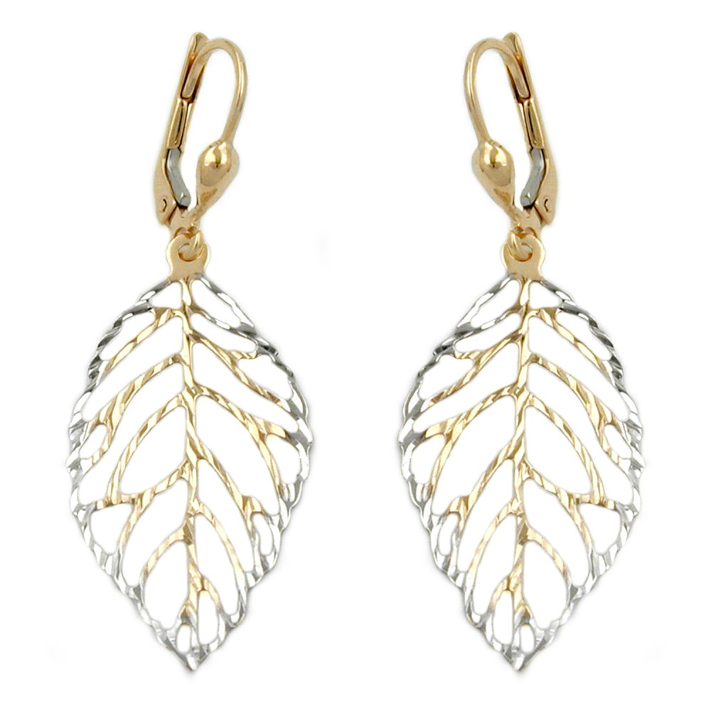 Brisur 45x16mm Blatt durchbrochen 9Kt GOLD
