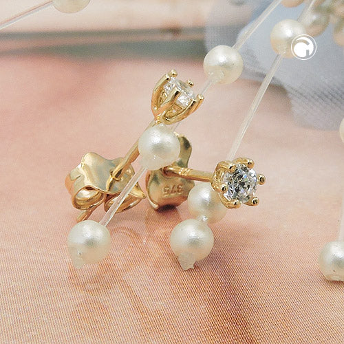 Ohrstecker „3 mm Zirkonia“ 9 K Gold – klassisch & funkelnd