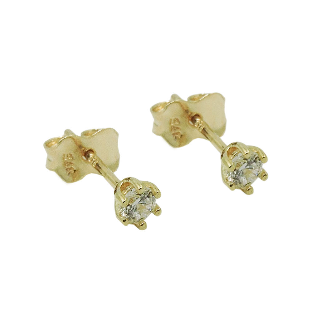 Ohrstecker „3 mm Zirkonia“ 9 K Gold – klassisch & funkelnd