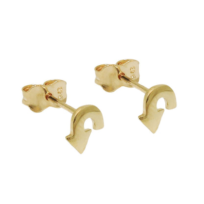 Stud earring 6x5mm arrow shiny 9Kt GOLD