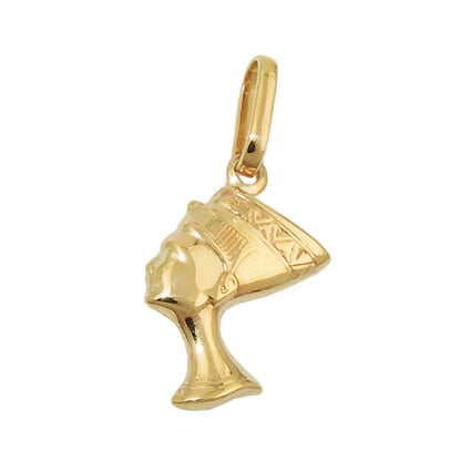 Pendant 15x10x2.5mm Nefertiti shiny 9Kt GOLD