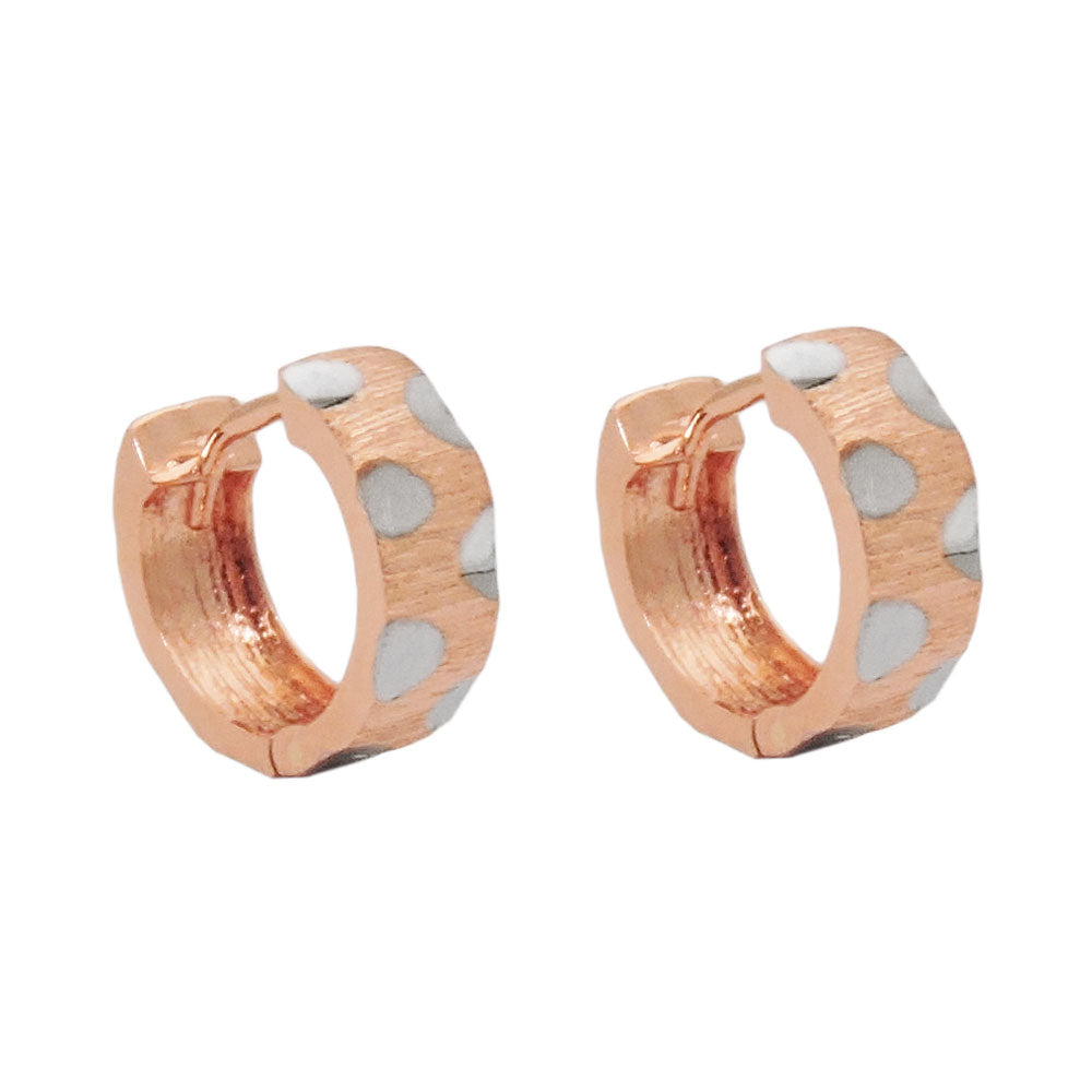 Creole „12×5 mm Klappscharnier bicolor rhodiniert“ 9 K Rotgold – stilvoll & diamantiert