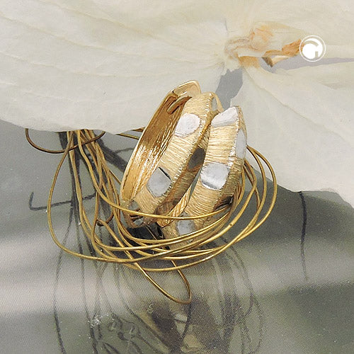 Creole „14×3 mm kantig bicolor diamantiert“ 9 K Gold – modern & edel