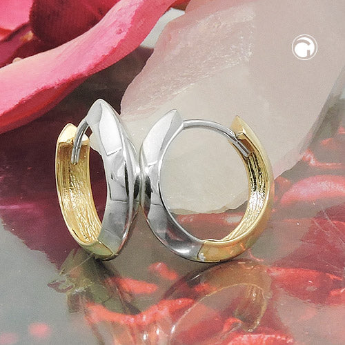 Creole „14×3 mm bicolor durchleigert“ 9 K Gold – klassisch & elegant