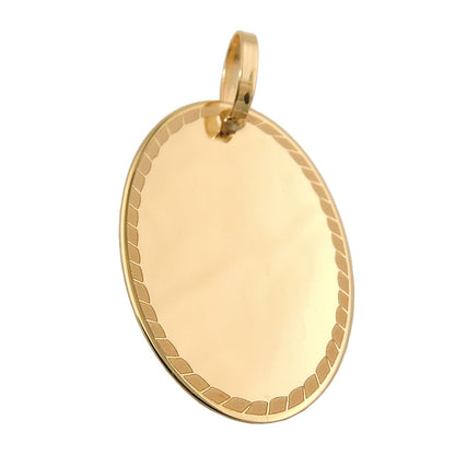 Pendant 19x13mm engraving plate oval with edge 9Kt GOLD