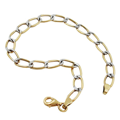 Bracelet 5.5mm wide armor bicolor 9K GOLD 19cm