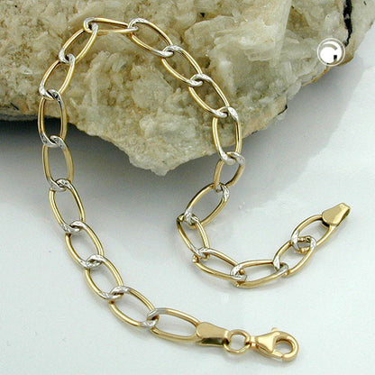Bracelet 5.5mm wide armor bicolor 9K GOLD 19cm