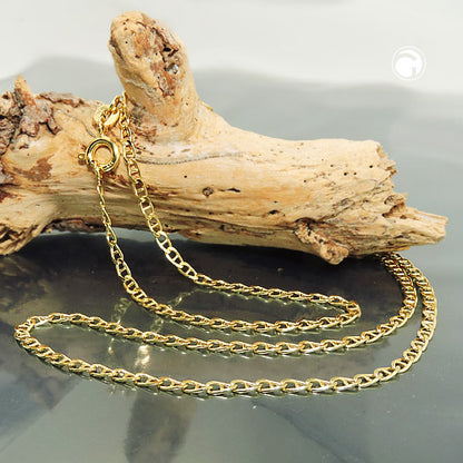 Armband 2mm Stegpanzer glänzend 9Kt GOLD