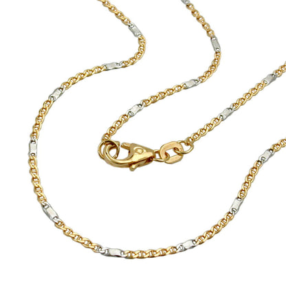 Armband 1,4mm Stegpanzer bicolor 14Kt GOLD