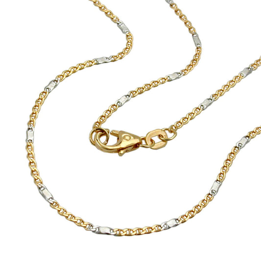 Armband 1,4mm Stegpanzer bicolor 14Kt GOLD