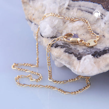 Armband 1,4mm Figarokette 14Kt GOLD