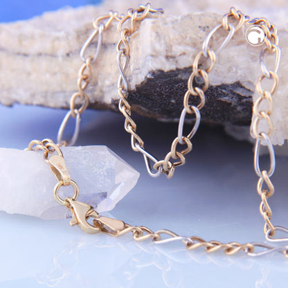 Armband 3,6mm Figaro Panzer bicolor 9Kt GOLD