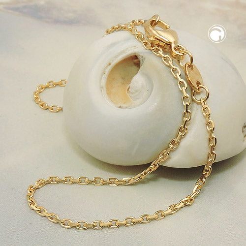 Bracelet 1.3mm anchor chain diamond-cut 14K GOLD