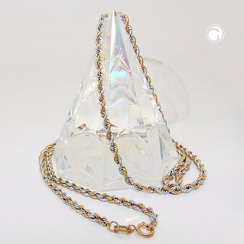 Bracelet 2.8mm cord chain bicolor 14Kt GOLD