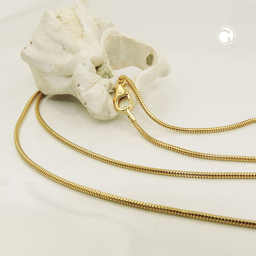 Chain 1.2mm snake round 14Kt GOLD 50cm