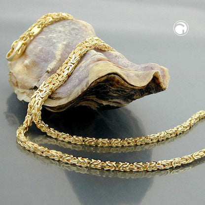 Königskette 2mm vierkant glänzend 8Kt GOLD