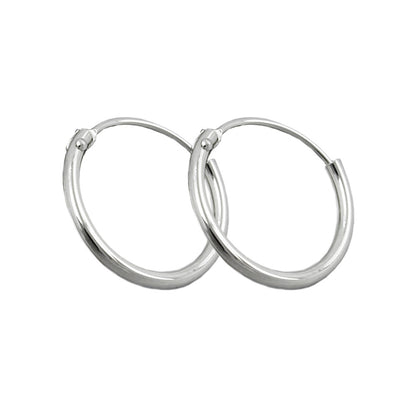 Creole 13mm wire creole with plug closure shiny silver 925