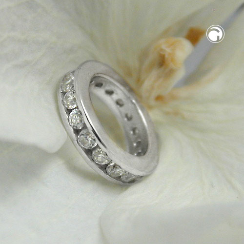 Anhänger „10×2 mm Taufring mit Zirkonia“ Silber 925 – symbolisch & glänzend