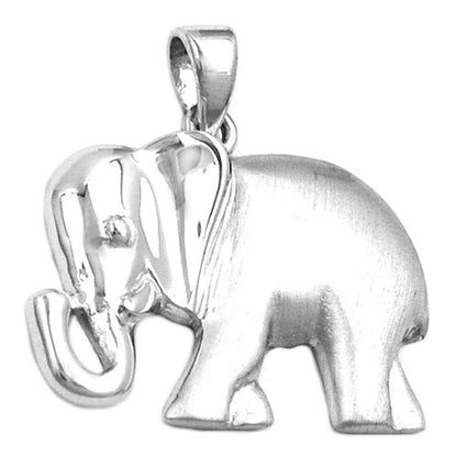 Pendant 16x21mm elephant matt-shiny rhodium-plated silver 925