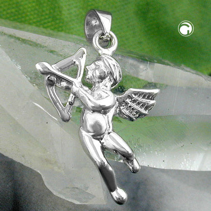 Pendant 20x14mm angel rhodium-plated silver 925