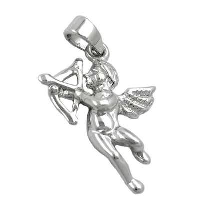 Pendant 20x14mm angel rhodium-plated silver 925