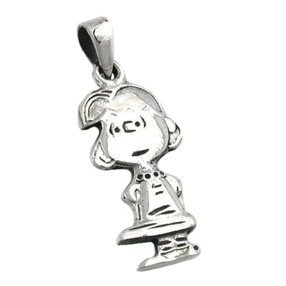 Pendant 25x11mm little girl rhodium-plated silver 925