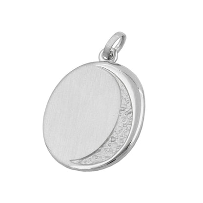 Pendant 27x20mm engraving plate oval matt-glossy rhodium-plated silver 925