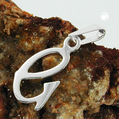Pendant 13x8mm letter G shiny silver 925
