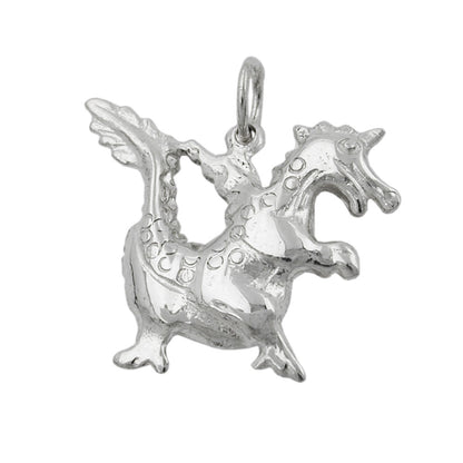 Pendant 20x17mm dragon shiny silver 925