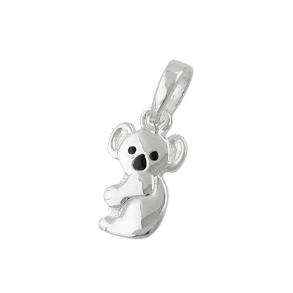 Koala bear pendant 13x7mm black lacquered silver 925
