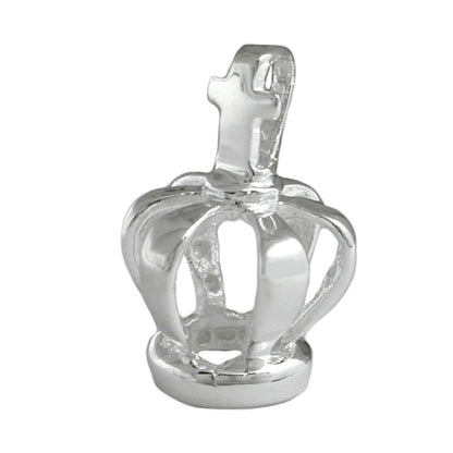 Pendant 16x11mm crown with cross shiny silver 925
