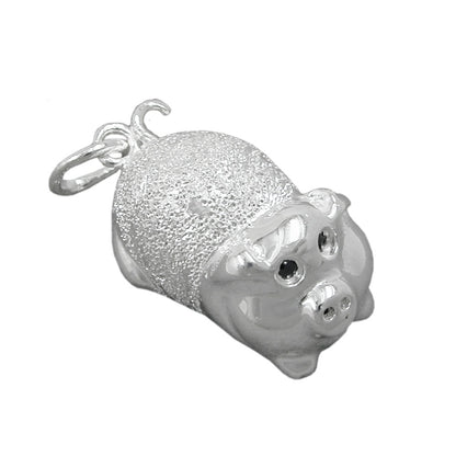 Pendant 22x11mm piggy silver 925