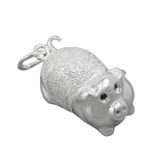 Pendant 22x11mm piggy silver 925