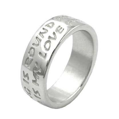 Ring 8mm mit Prägung LOVE HAS NO END Silber 925
